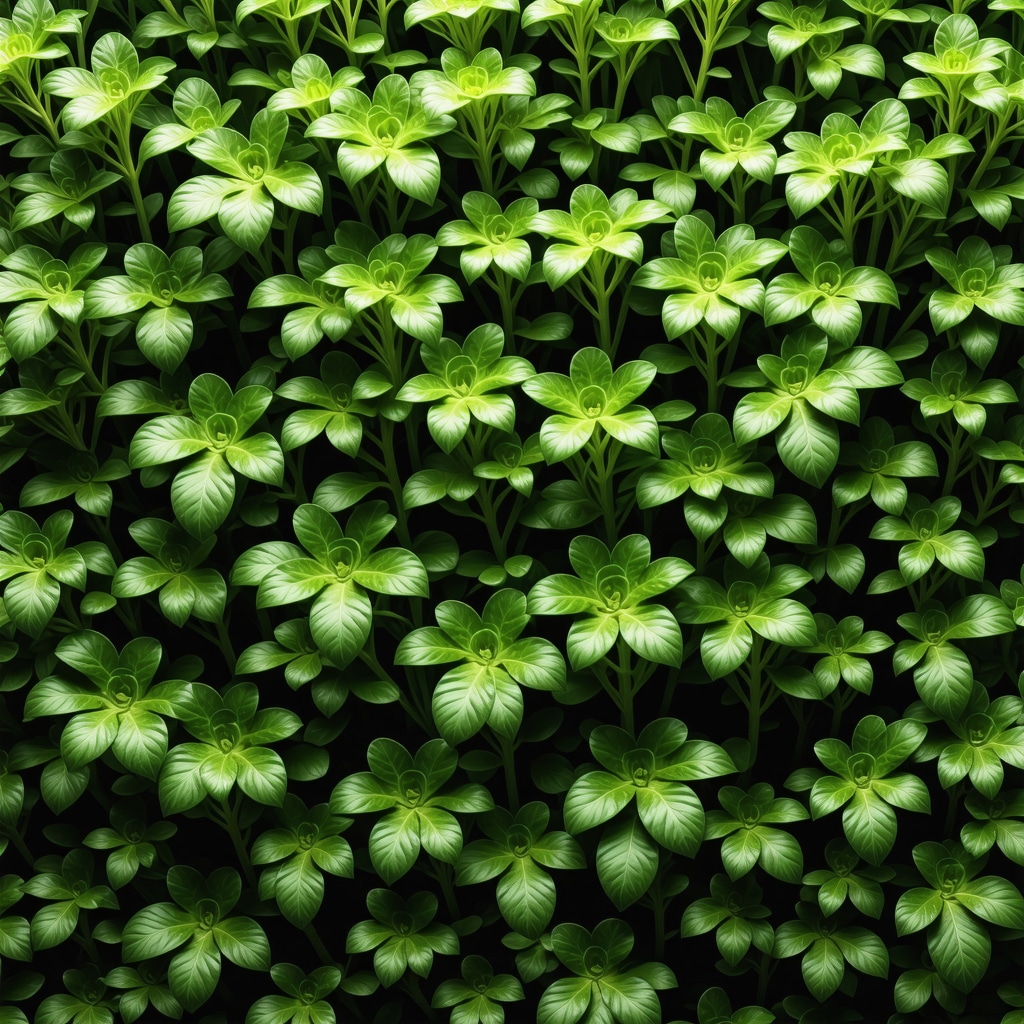 Detailed view of bioengineered substrate with microcapsules supporting healthy plants in a vertical garden