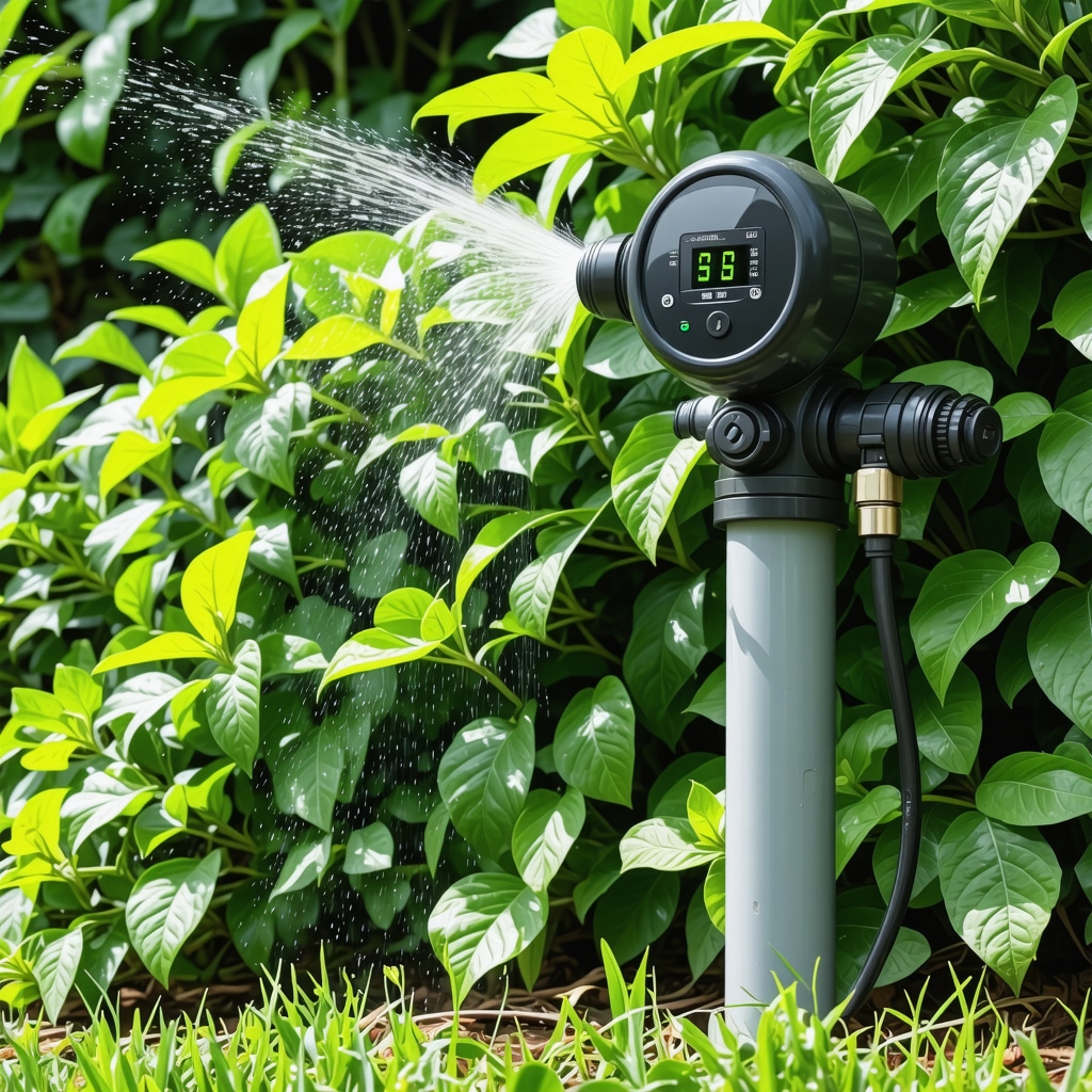 Modern DIY garden irrigation system integrating sensors and digital water meters