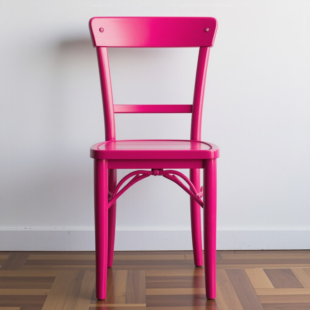 Elegant painted wooden chair with vibrant color and smooth finish