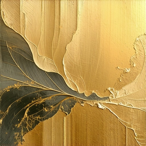 Close-up of layered gold leaf application on ornate surface, showcasing sophisticated craftsmanship