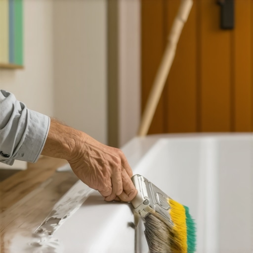 Professional applying protective coating on a bathtub for durability and shine