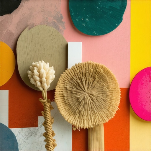 Interior wall decorated with creative DIY elements and natural textures