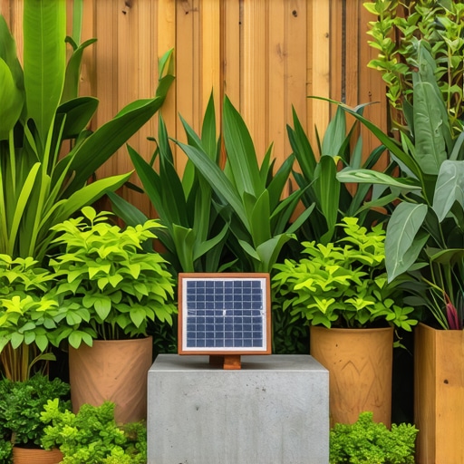 Beautiful eco-friendly backyard with recycled materials and lush greenery