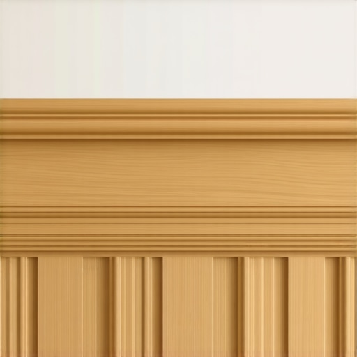 Close-up of intricate wooden crown molding profile in a sophisticated living room