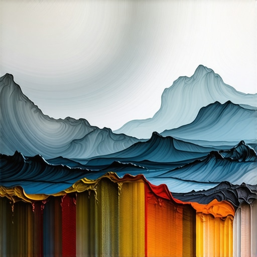 Close-up of layered encaustic painting with textures and color depth