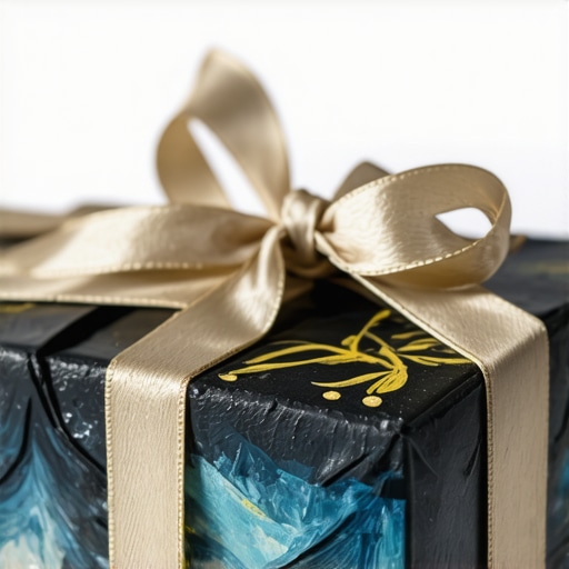 Luxurious handcrafted gift with intricate painting and natural accents
