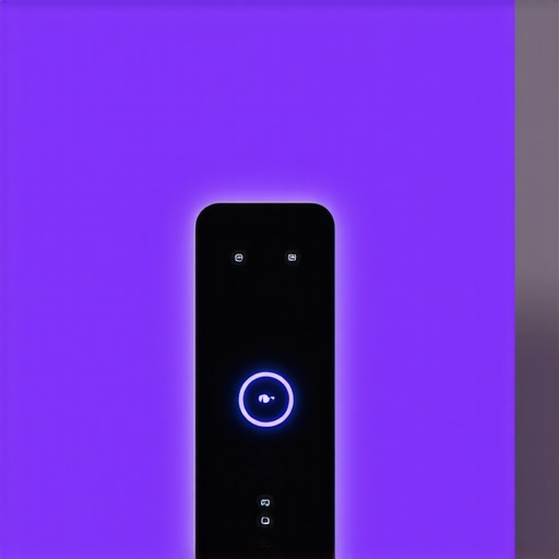 Futuristic smart home interior featuring advanced LED lighting and IoT control panels
