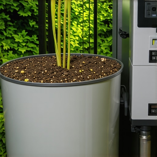 Modern composting system with sensors and automation in a garden