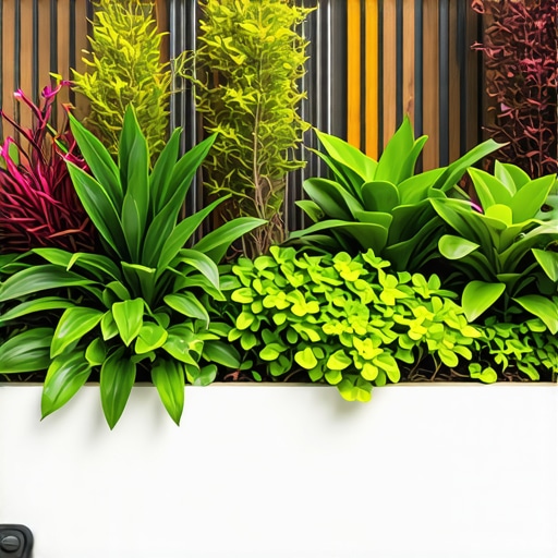 Modern garden bed with smart irrigation system and lush plants