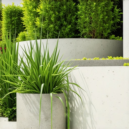 Modern garden design using advanced recycled materials