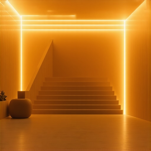 Futuristic smart home with advanced LED lighting and security integrations