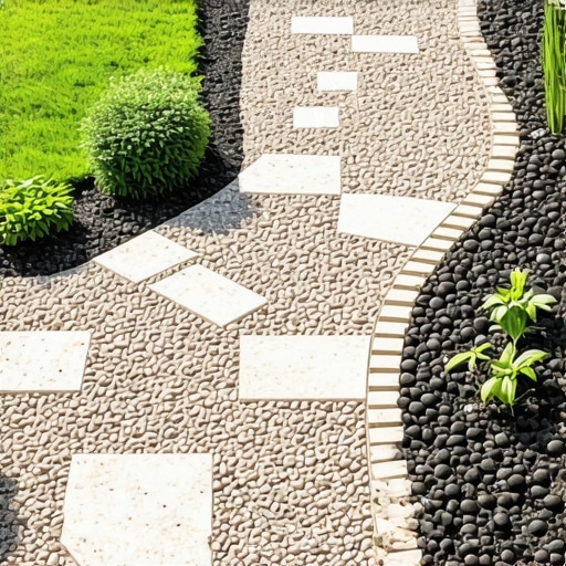 Modern garden gravel pathway showing advanced preparation techniques and materials
