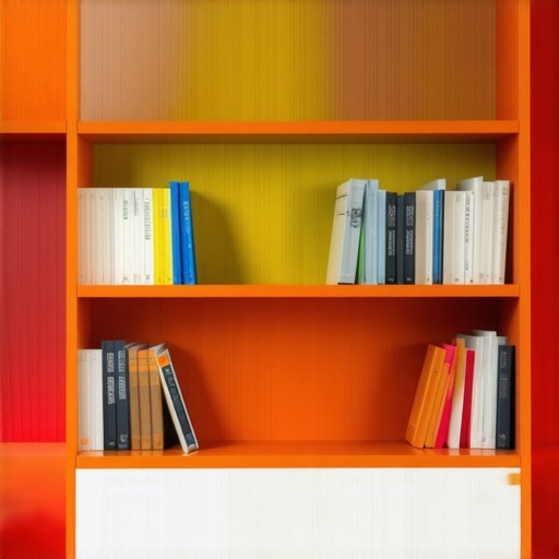 Futuristic custom bookshelf with mixed materials and smart features