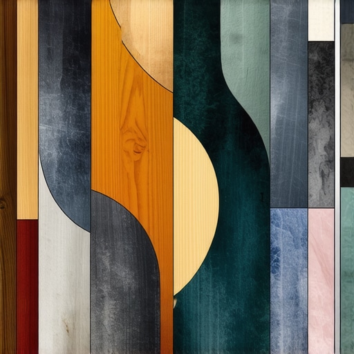 Mixed-media art combining wood, fabric, and metal layers to showcase complex DIY techniques.
