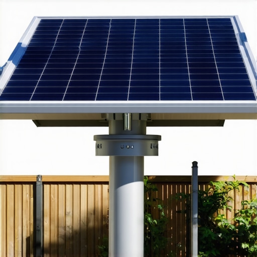 High-tech modular solar lighting system in outdoor setting