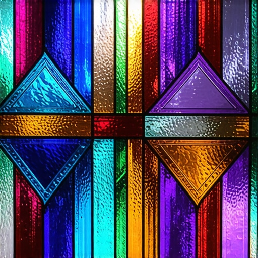 Contemporary stained glass piece showcasing advanced techniques and light effects