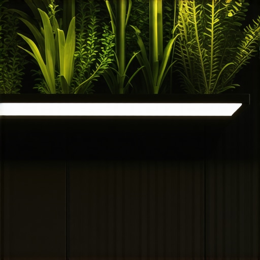 Advanced floating plant shelf equipped with LED lights and sensors in modern home