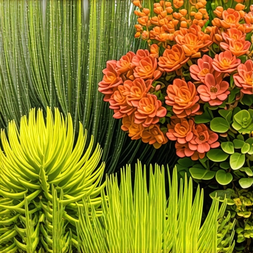 Close-up of native drought-resistant plants in a resilient garden