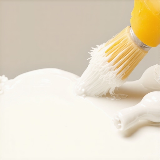 Close-up of epoxy and silicone sealants used in bathroom crack repairs