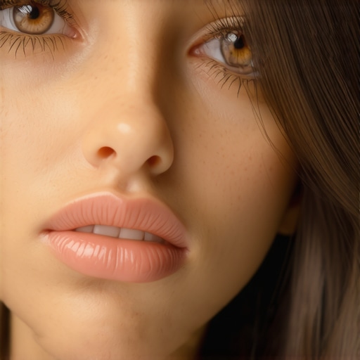 Close-up of a realistic doll face created from polymer clay, focusing on eyes and facial expression