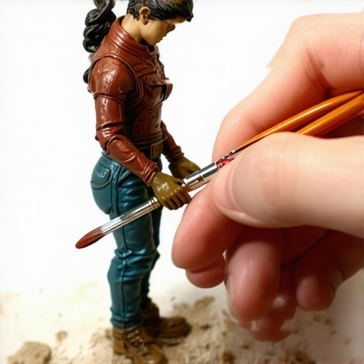 Close-up of a miniature figure showing detailed glazing and texturing techniques for realism