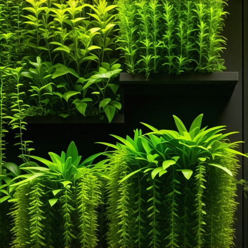 High-tech vertical garden featuring sensors and automated watering system