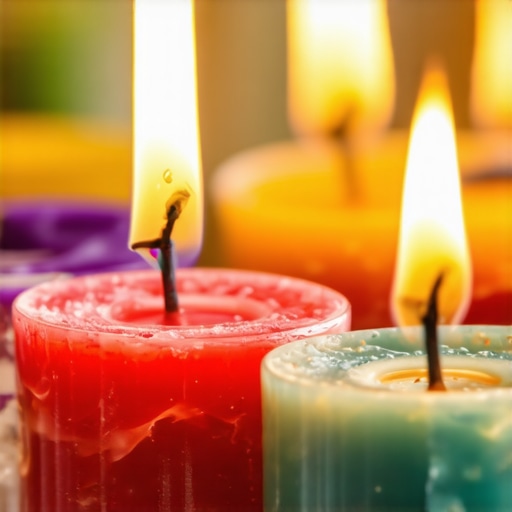 Advanced Eco Candle Making Techniques Close-up of layered and textured eco-friendly candles with natural inclusions