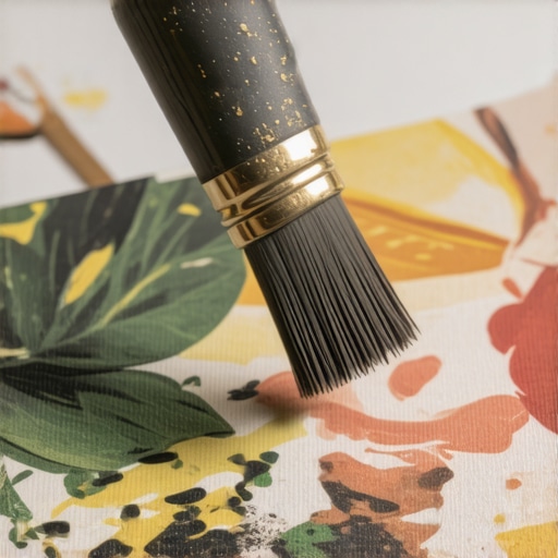 Applying UV-protective coating on decoupage art Detailed image of applying protective layer on decoupage craft