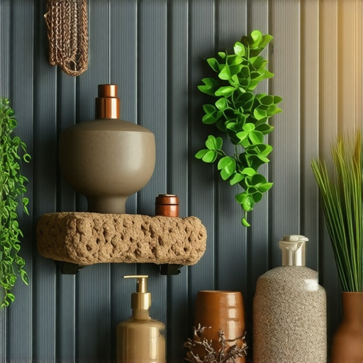 Creative DIY Bathroom Decor with Recycled Materials DIY bathroom decoration project with recycled jars and natural decor elements.