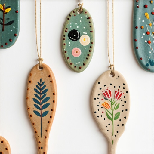 Creative clay ornaments for home decor Colorful handmade clay decorations for interior design