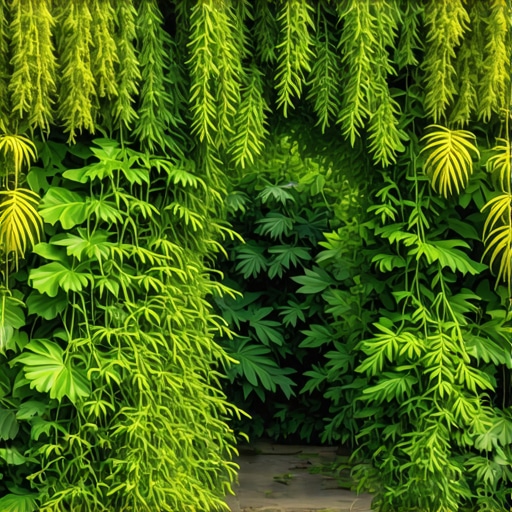 Eco-Friendly Garden Arch Design A sophisticated eco-friendly garden arch made from recycled materials with lush greenery and sustainable elements.