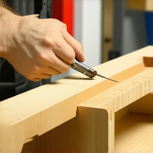 Expert Repairing Furniture with Advanced Tools Professional using specialized tools for furniture repair, demonstrating expertise