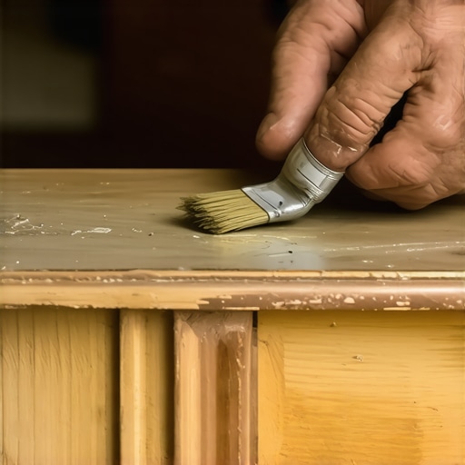 Expert Restoration of Vintage Furniture Close-up of hands restoring vintage wooden furniture with sandpaper and paintbrush