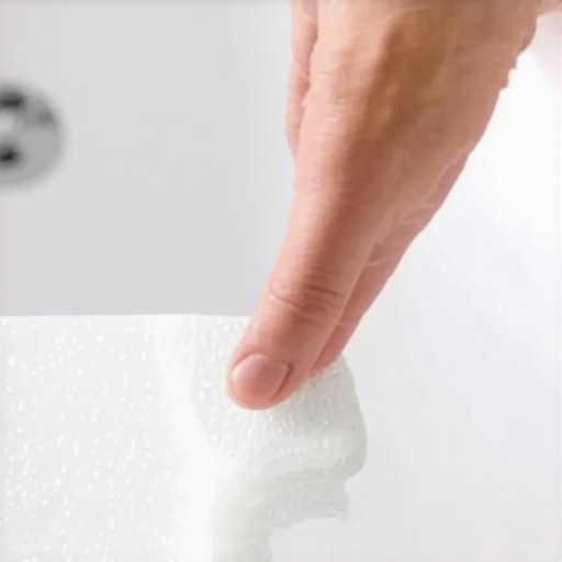 Expert polishing on bathroom bathtub Professional polishing technique on glossy bathroom bathtub surface