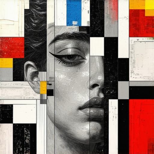 Futuristic Mosaic Art with Digital Tools Digital mosaic art combining traditional and modern techniques using 3D printing and design software.