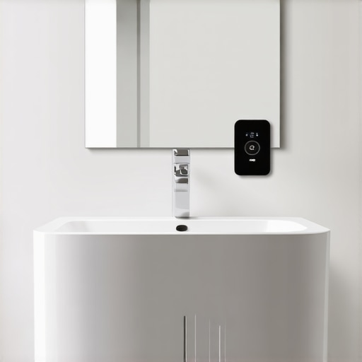 Futuristic Smart Bathroom Design Modern smart bathroom with high-tech features and sleek design