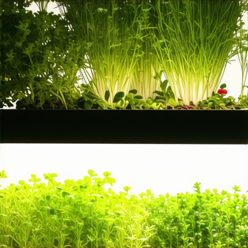 High-tech indoor herb garden setup Indoor herb garden with advanced lighting and climate control systems