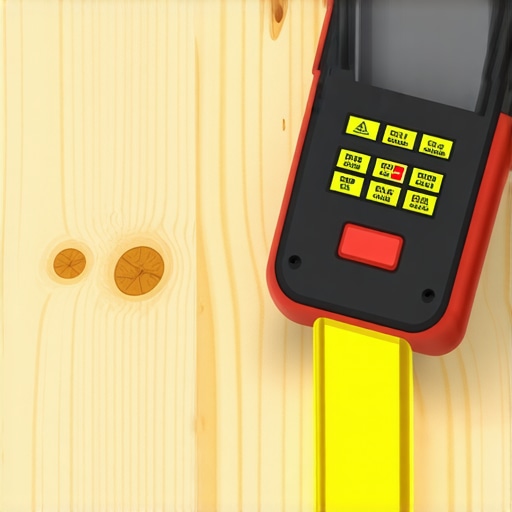 Infrared Moisture Detection in Wood Restoration Infrared device scanning wet wood for moisture content