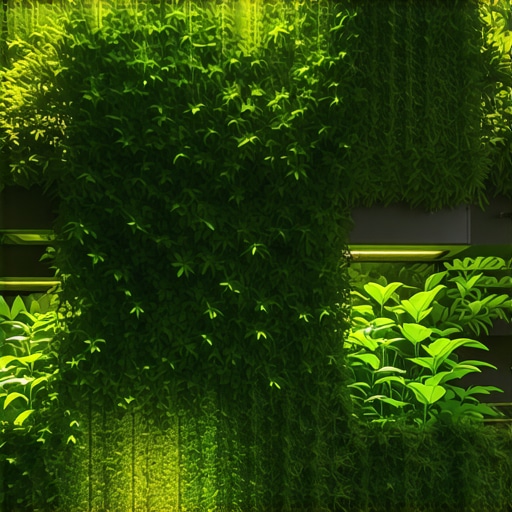 Inovacije u vrtnom dizajnu: vertikalni vrt sa tehnologijom i recikliranim materijalima Vertikalni vrt sa LED osvetljenjem i recikliranim materijalima