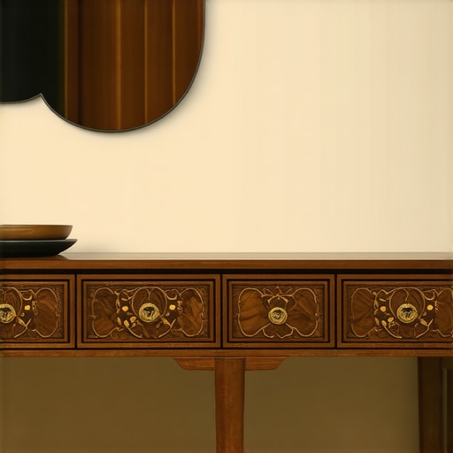 Detalj intarzije na starinskom nameštaju