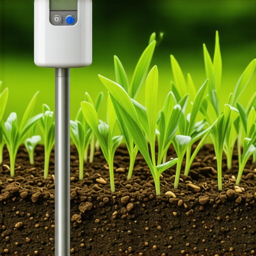 Modern Garden Sensors in Use Soil moisture sensors monitoring garden conditions for efficient watering.