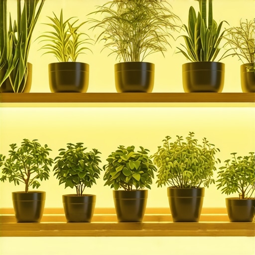 Pametna polica za biljke sa tehnologijom Modern smart plant shelf with integrated sensors and LED lights