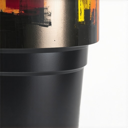 Profesionalni ukras reciklirane saksije Reciklirana plastična saksija ukrašena metalik bojama i epoksi slojem