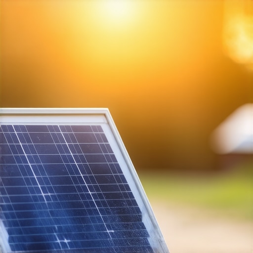 Recycled Materials Solar Panel in Garden A solar panel made from recycled materials installed in a lush garden, showcasing eco-friendly design