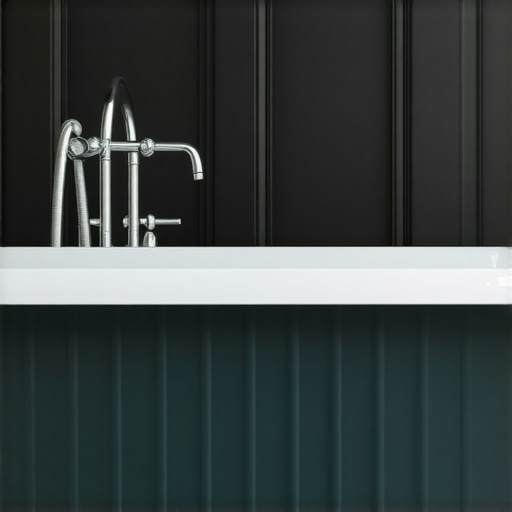 Close-up of epoxy-coated vintage bathtub with modern decor