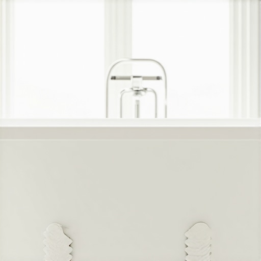 A modern bathroom featuring a stylish vintage bathtub with new legs and fresh look