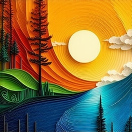 Advanced 3D Quilling Paper Sculpture Detailed image of layered 3D paper sculpture created with advanced quilling techniques