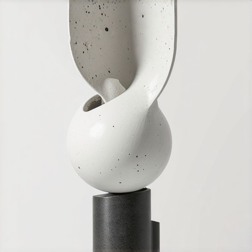 Contemporary recycled material ceramic art Innovative ceramic sculpture blending recycled materials with digital design elements