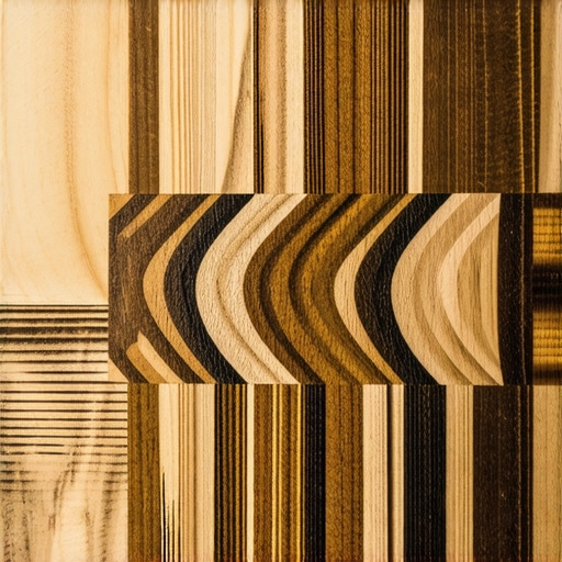 Prikaz složenog rada pirografije sa senkama i teksturama na drvetu