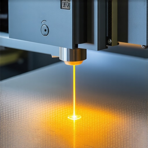 Artist using CNC machine for stained glass design in a modern studio